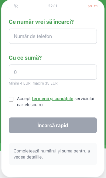 Reincarcare Cartele Prepay Online -Cartelescu.ro